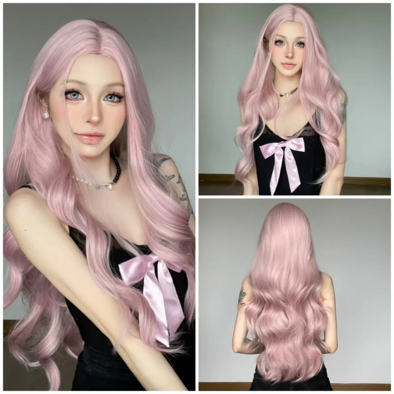 Женский синтетический парик с крупными волнами, с центральной проборкой, длинные кудрявые волосы розово-розового цвета
Женский синтетический парик с крупными волнами, с центральной проборкой, длинные кудрявые волосы розово-розового цвета