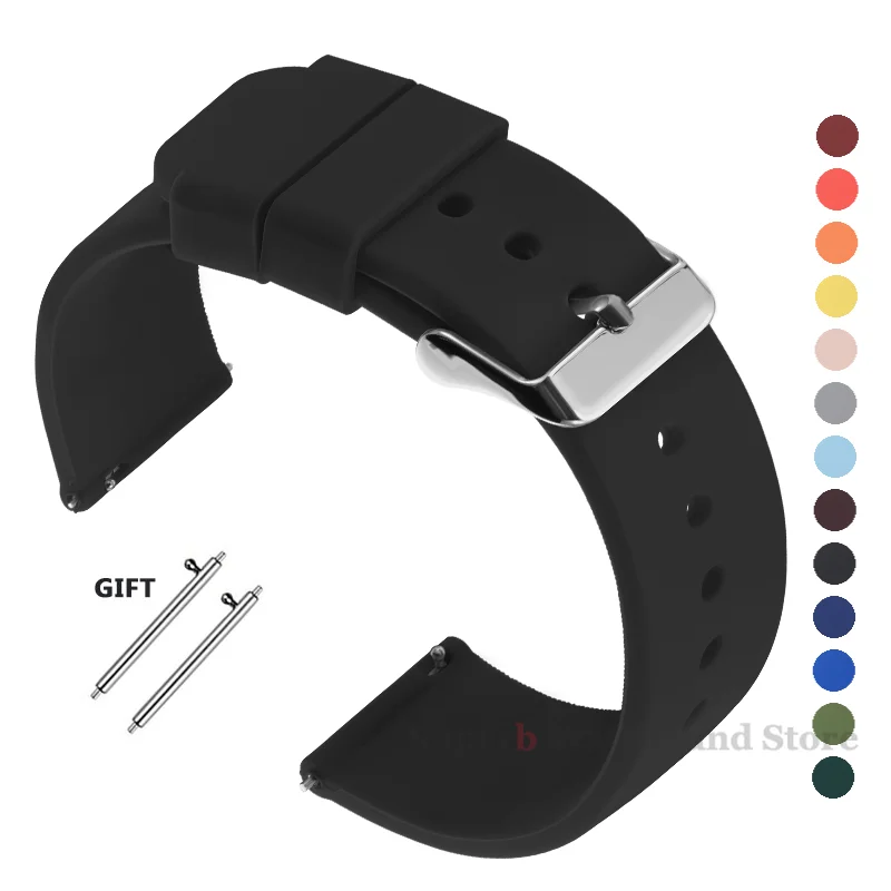 Silicone Watch Bands 18/20/22/24 mm Soft Quick Release Rubber Watch Bands for Samsung Galaxy for Garmin for Huawei Watch Straps 
Silicone Watch Bands 18/20/22/24 mm Soft Quick Release Rubber Watch Bands for Samsung Galaxy for Garmin for Huawei Watch Straps