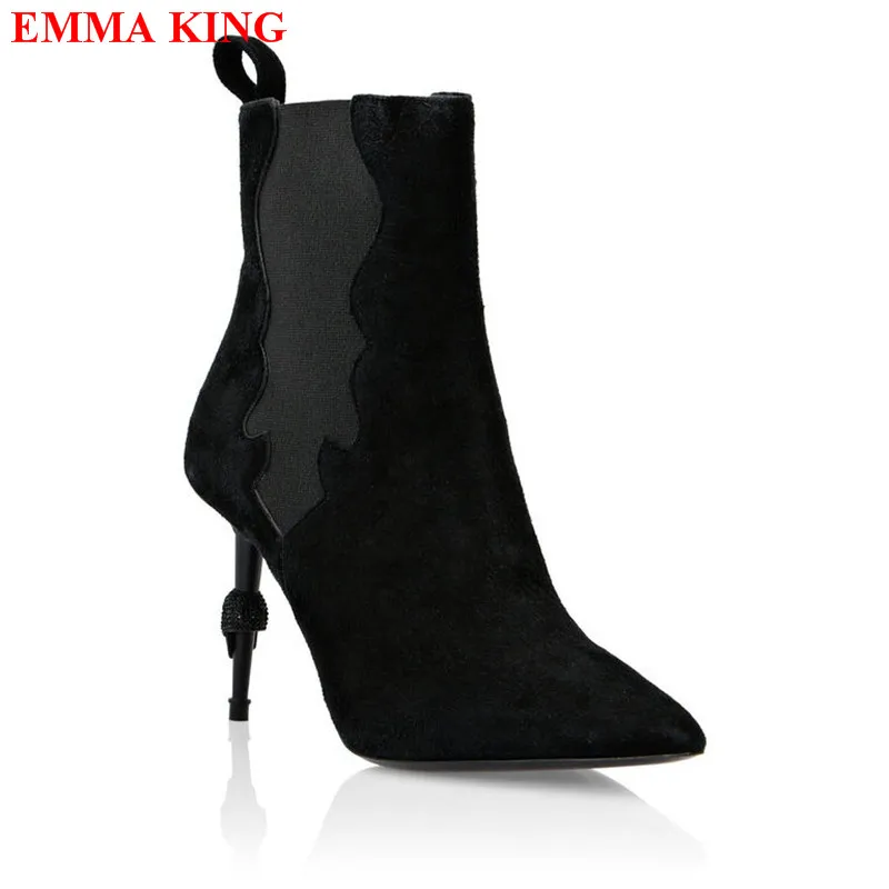Autumn Winter Women Flock Ankle Boots Female Pointed Toe High Heels Booties Mujer Fashion Designer Slip On Party Shoes Woman
Autumn Winter Women Flock Ankle Boots Female Pointed Toe High Heels Booties Mujer Fashion Designer Slip On Party Shoes Woman