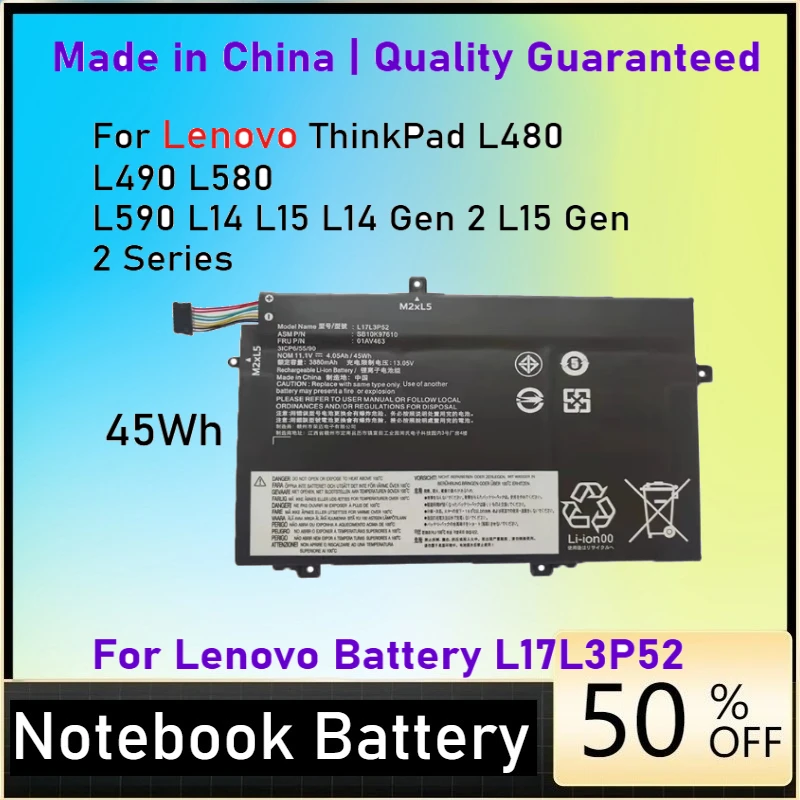 11.1V 01AV463 L17L3P52 Laptop Battery for Lenovo ThinkPad L14 L15 Gen 2 L480 L490 L580 L590 L17L3P51 L17C3P52 L17M3P53 01AV465
11.1V 01AV463 L17L3P52 Laptop Battery for Lenovo ThinkPad L14 L15 Gen 2 L480 L490 L580 L590 L17L3P51 L17C3P52 L17M3P53 01AV465