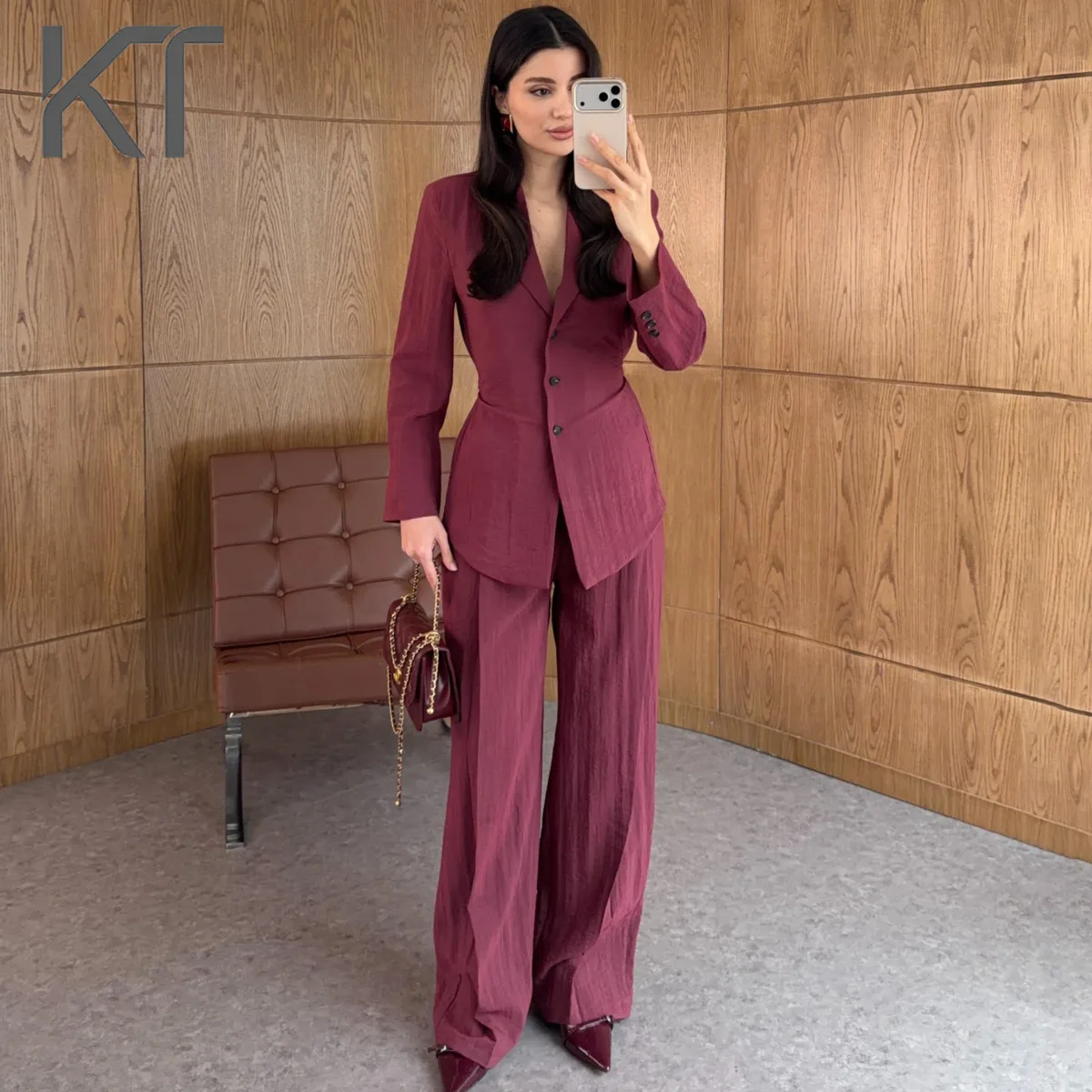 KT Elegant Polka Dot Blouse For Women Round Neck Smocked Waist Flare Sleeve Ruffle Hem Casual & Streetwear Tops
KT Elegant Polka Dot Blouse For Women Round Neck Smocked Waist Flare Sleeve Ruffle Hem Casual & Streetwear Tops