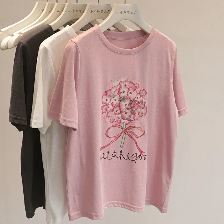 2025 Women Summer Cotton T Shirts High Quality O-Neck Short Sleeve Flower Print Tees Summer Tops For Women Clothes
2025 Women Summer Cotton T Shirts High Quality O-Neck Short Sleeve Flower Print Tees Summer Tops For Women Clothes