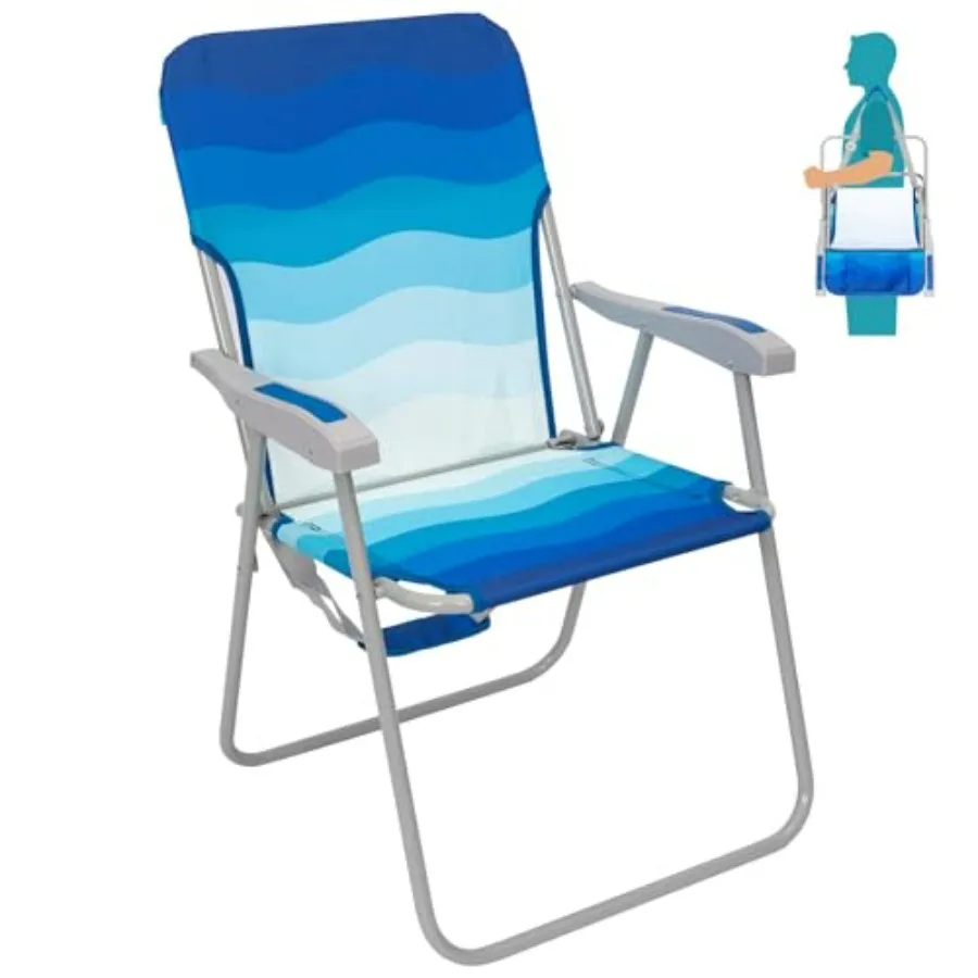 Folding Beach Chair for Adults: Lightweight Aluminum Frame, Navy Blue, Supports 300lbs with High Back Hard Armrests for Outdoor
Folding Beach Chair for Adults: Lightweight Aluminum Frame, Navy Blue, Supports 300lbs with High Back Hard Armrests for Outdoor
