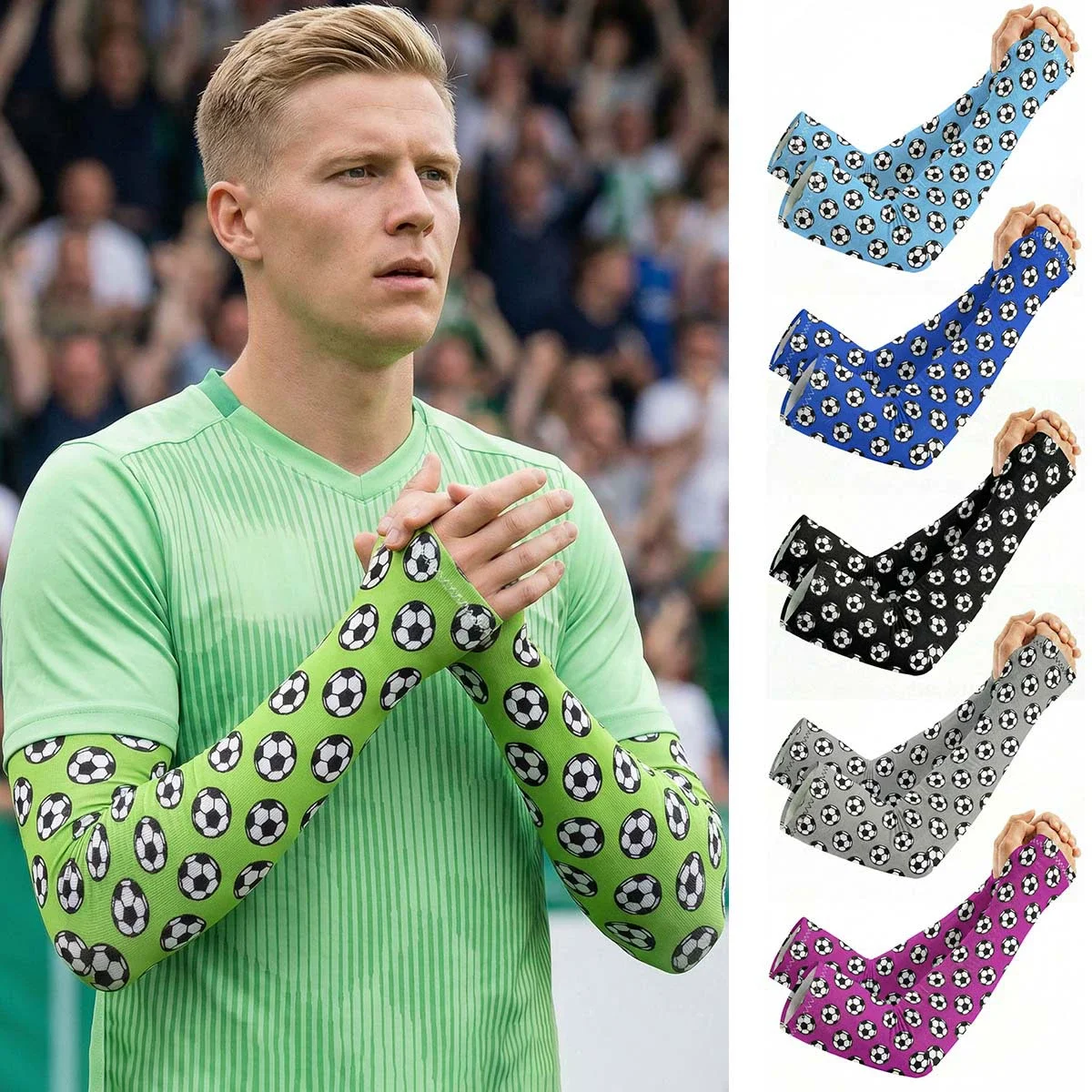 Summer Ball Print Ice Silk Sunscreen Sleeves Outdoor Sports UV Resistant Breathable Sleeves for Unisex Fan Armrests
Summer Ball Print Ice Silk Sunscreen Sleeves Outdoor Sports UV Resistant Breathable Sleeves for Unisex Fan Armrests