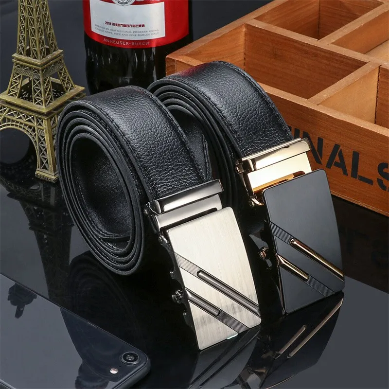 120cm Men'S Belt Luxury Automatic Business Waistband Male Cow Strap Belts For Men Leather Designer Gold Silver Ratchet Buckle
120cm Men'S Belt Luxury Automatic Business Waistband Male Cow Strap Belts For Men Leather Designer Gold Silver Ratchet Buckle