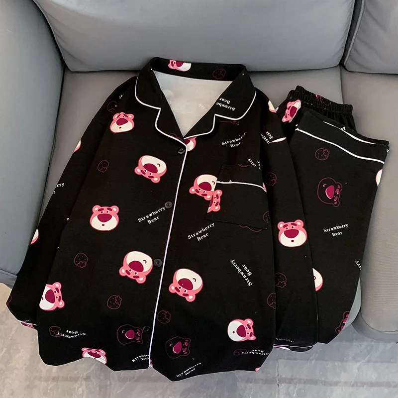 Strawberry Bear Cute Pajamas New Autumn Long Sleeve Home Clothes Set Women Pajama Sets Women's Sleep Lounge Underwear
Strawberry Bear Cute Pajamas New Autumn Long Sleeve Home Clothes Set Women Pajama Sets Women's Sleep Lounge Underwear