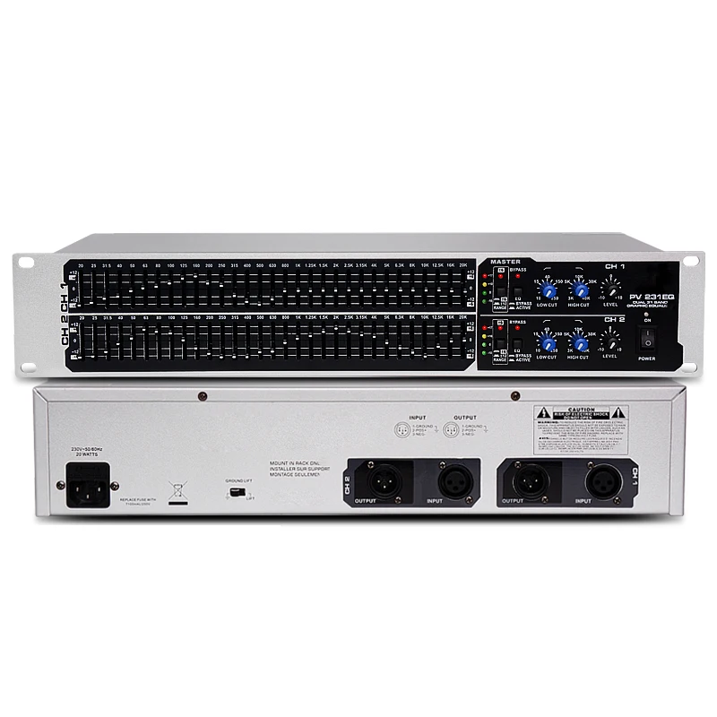 Professionnel Audio Equalizer PV231 Professional Dual 31-Band 2U Audio Equalizer
Professionnel Audio Equalizer PV231 Professional Dual 31-Band 2U Audio Equalizer
