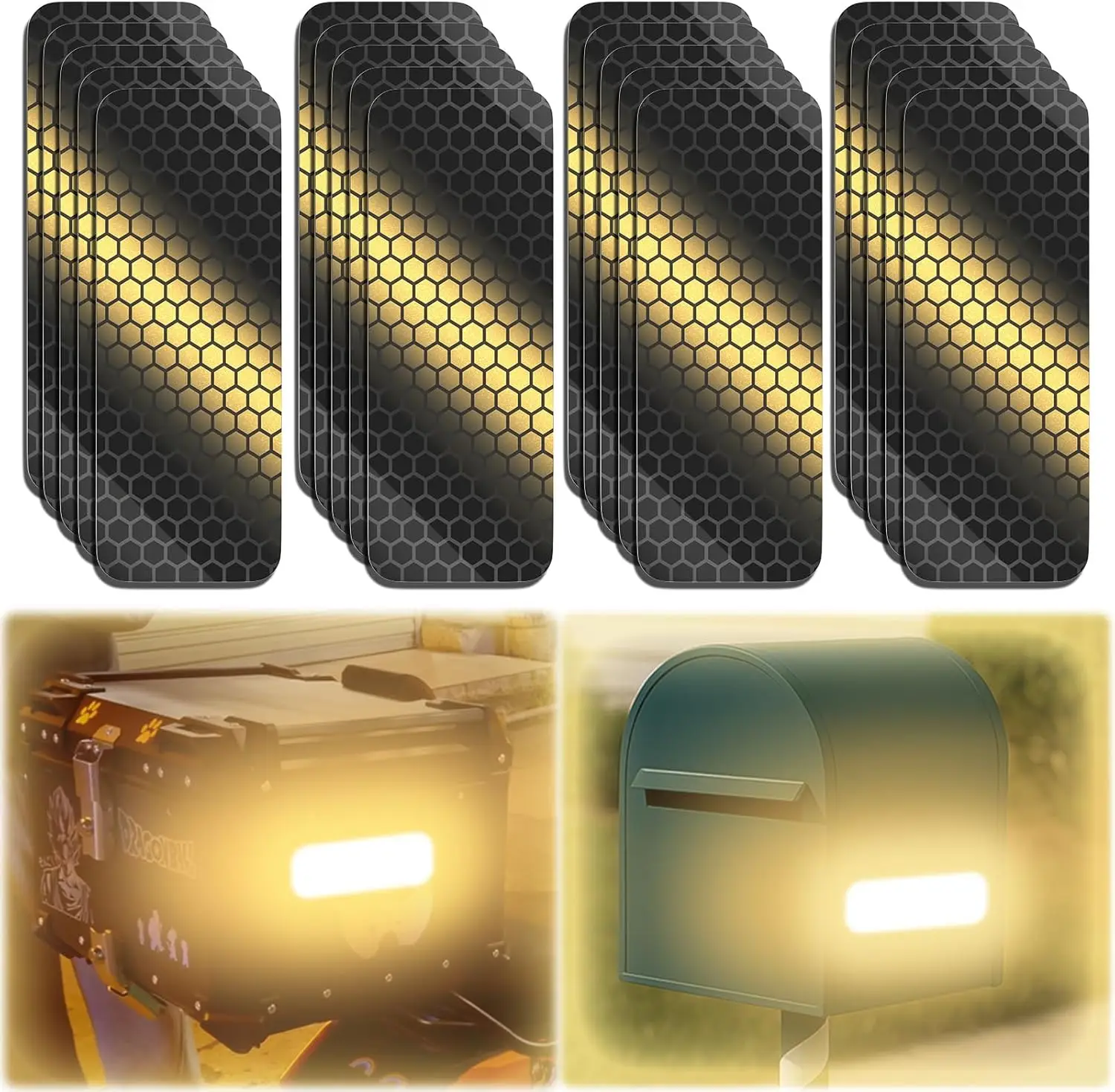 20 Pcs High-Reflective Safety Stickers for Car, Bike, Helmet - Waterproof Black Tape 3.15" X 1.18"
20 Pcs High-Reflective Safety Stickers for Car, Bike, Helmet - Waterproof Black Tape 3.15" X 1.18"