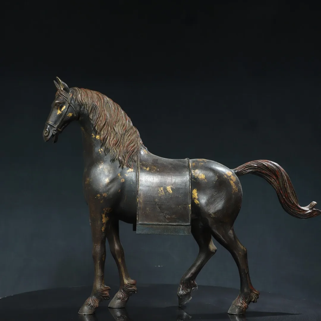 26"Tibetan Temple Collection Old Bronze Gilded Cinnabar Horse Statue Success Horse Amass wealth Ornaments Town house Exorcism
26"Tibetan Temple Collection Old Bronze Gilded Cinnabar Horse Statue Success Horse Amass wealth Ornaments Town house Exorcism
