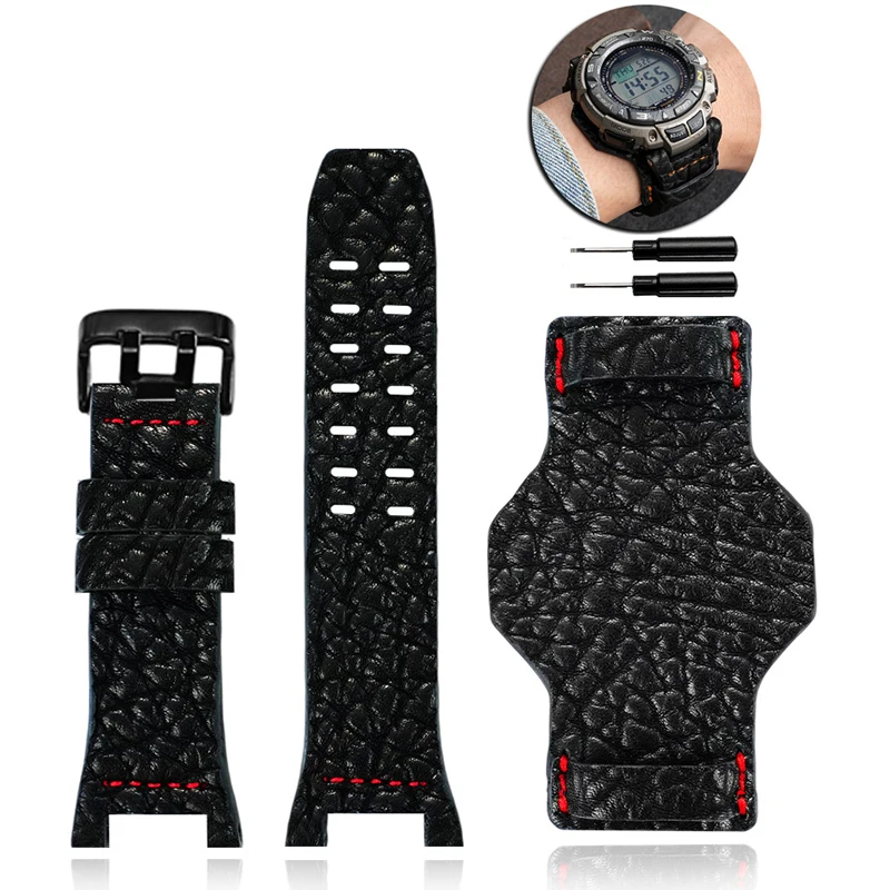 Leather modified watch strap for Casio PRG-130Y PRW1500 PRG-240 leather watch strap men's notch wristband modified bracelet
Leather modified watch strap for Casio PRG-130Y PRW1500 PRG-240 leather watch strap men's notch wristband modified bracelet