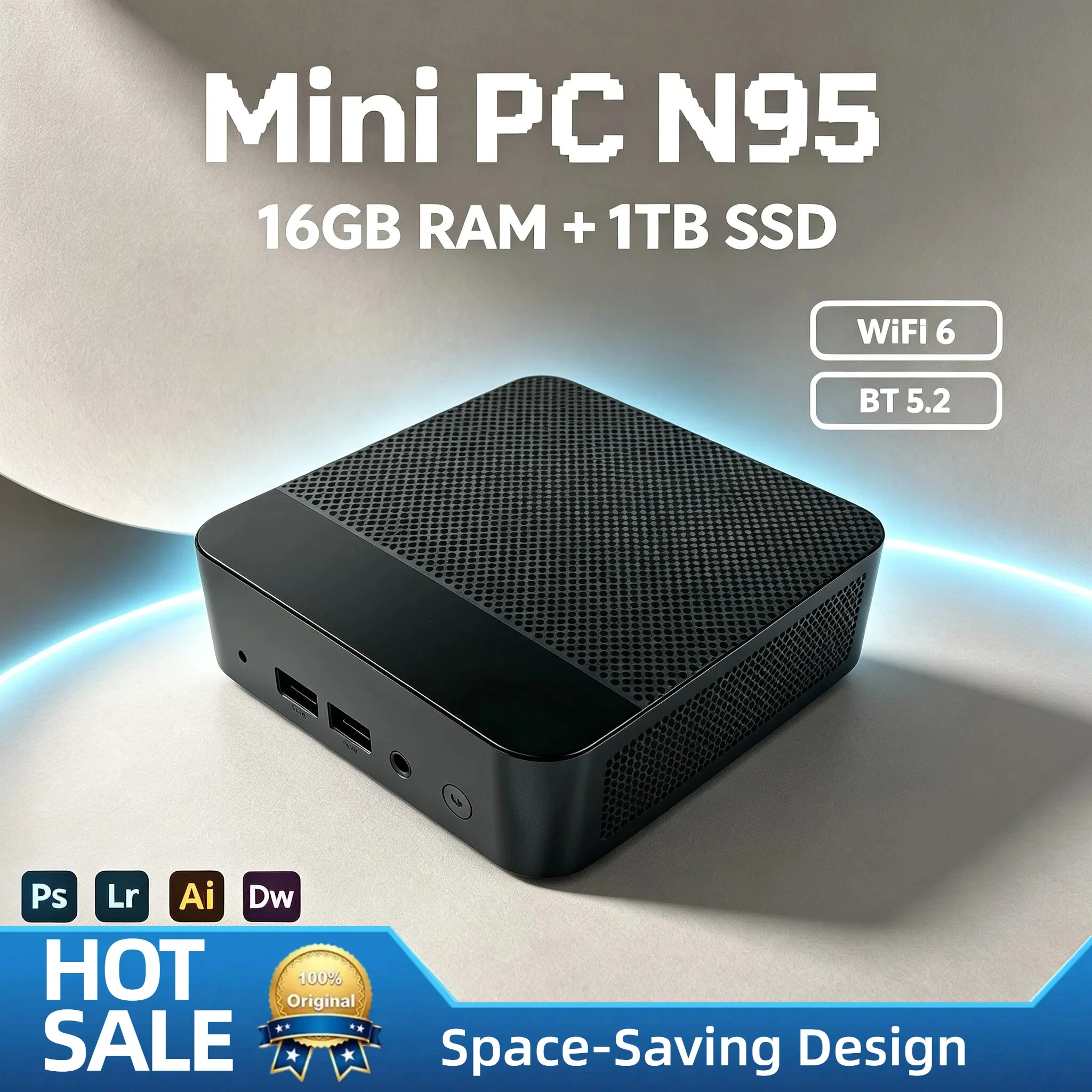 Intel N95 Mini Computer 16GB RAM 512GB NVMe SSD Triple 4K Output WiFi6 Bluetooth 5.2 Silent Cooling Home Office Pro
Intel N95 Mini Computer 16GB RAM 512GB NVMe SSD Triple 4K Output WiFi6 Bluetooth 5.2 Silent Cooling Home Office Pro