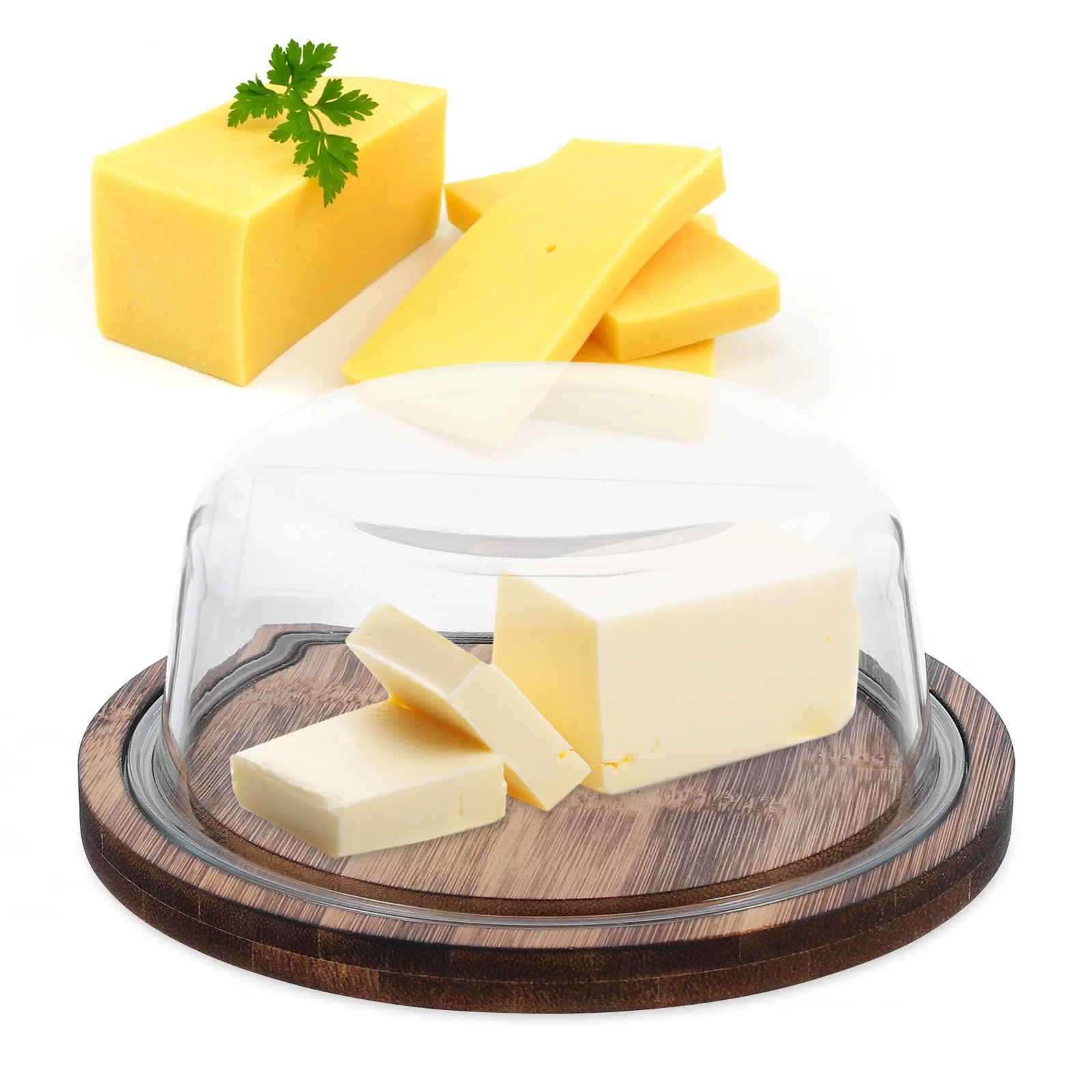 Glass Covered Butter Dish Clear Dome Lid Refrigerator Shelf Holder Kitchen Cheese Container Freshness Keeper Funny Butter Dish 
Glass Covered Butter Dish Clear Dome Lid Refrigerator Shelf Holder Kitchen Cheese Container Freshness Keeper Funny Butter Dish