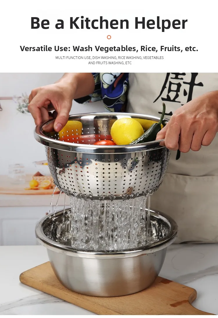 Food ade Stainl Steel Thi Drain Pan Set Kitchen Sink Vegetable Waing Rice Cleaning Pan Home Use Soup Pan round ape
Food ade Stainl Steel Thi Drain Pan Set Kitchen Sink Vegetable Waing Rice Cleaning Pan Home Use Soup Pan round ape