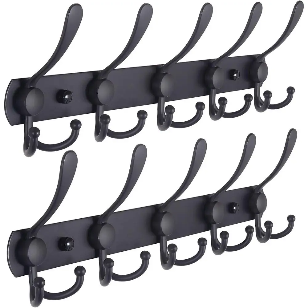 5-Hook Wall-Mounted Coat Rack, Heavy-Duty Stainless Steel, Ideal for Hats, Towels, Robes, Mudroom, Bathroom, Entryway (Black, 2-
5-Hook Wall-Mounted Coat Rack, Heavy-Duty Stainless Steel, Ideal for Hats, Towels, Robes, Mudroom, Bathroom, Entryway (Black, 2-