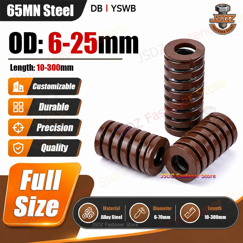 1pcs OD 6/8/10/12/14/16/18/20/22/25mm Brown Mold Spring Die Compression Spring Loading Length 10-300mm Flat Wire Spring DB/YSWB
1pcs OD 6/8/10/12/14/16/18/20/22/25mm Brown Mold Spring Die Compression Spring Loading Length 10-300mm Flat Wire Spring DB/YSWB