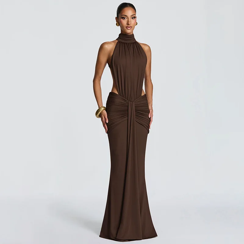 STYLISH LADY Backless Ruched Mermaid Maxi Dress 2026 Spring Women High Neck Sleeveless Solid Color Formal Party Club Dresses
STYLISH LADY Backless Ruched Mermaid Maxi Dress 2026 Spring Women High Neck Sleeveless Solid Color Formal Party Club Dresses