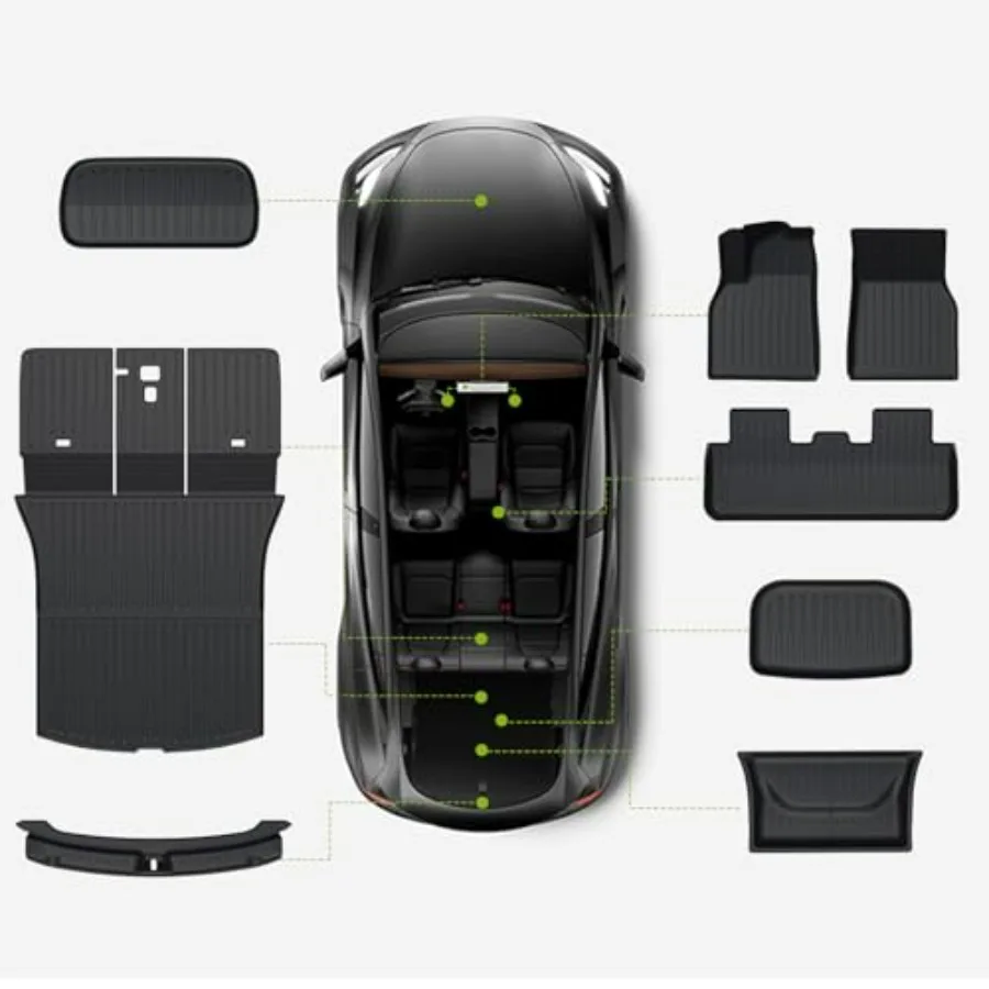 Floor Mats for 2025 2026 Tesla Model Y Juniper 8PCS All Weather Full Set Cargo Liners Accessories 3D TPE Odorless Floor Mat
Floor Mats for 2025 2026 Tesla Model Y Juniper 8PCS All Weather Full Set Cargo Liners Accessories 3D TPE Odorless Floor Mat