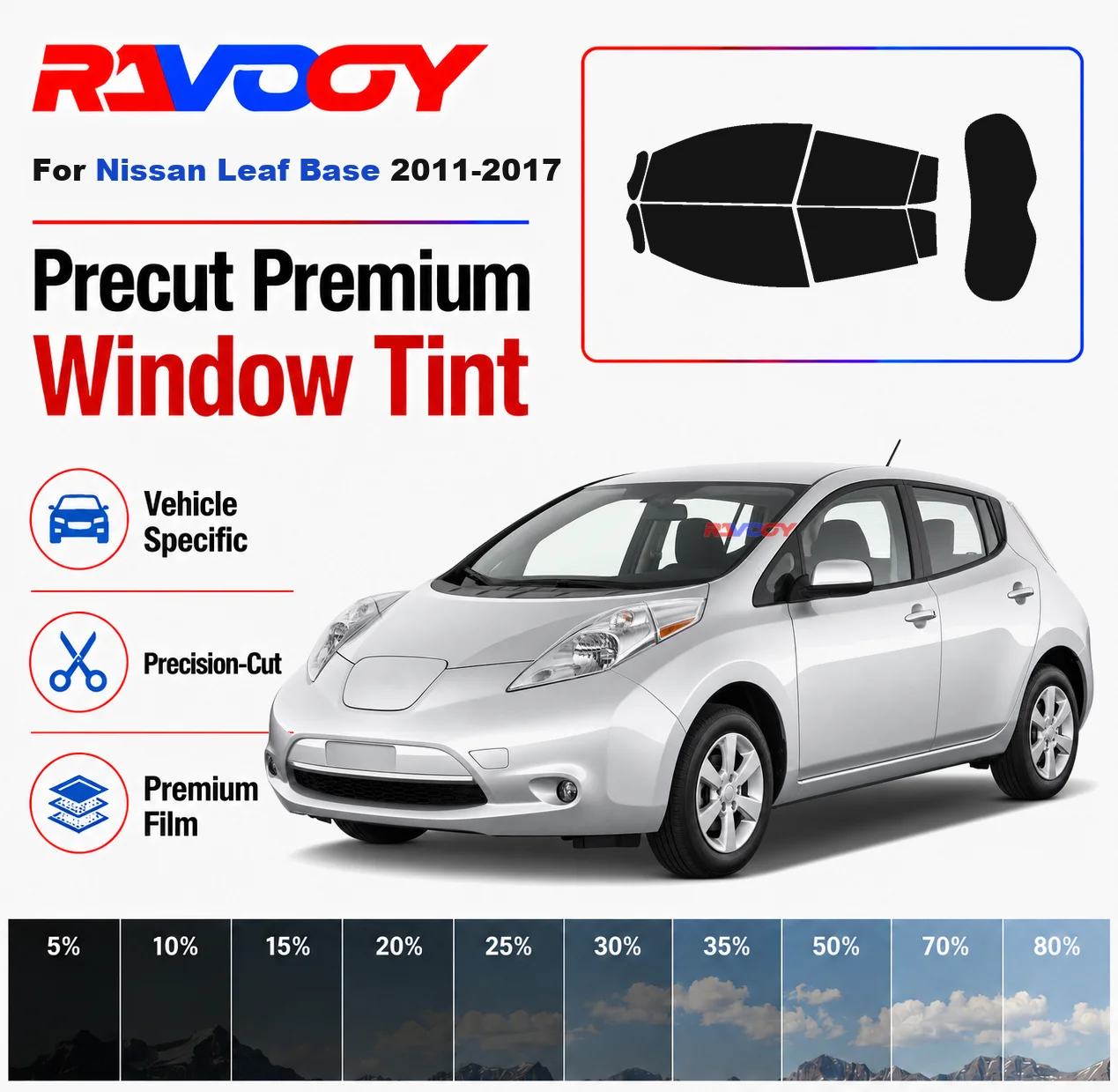 Premium Precut Window Tint Kit Front Rear Windows Rear Windshield For Nissan Leaf Base 2011-2017 Complete Set Nano Ceramic Film
Premium Precut Window Tint Kit Front Rear Windows Rear Windshield For Nissan Leaf Base 2011-2017 Complete Set Nano Ceramic Film