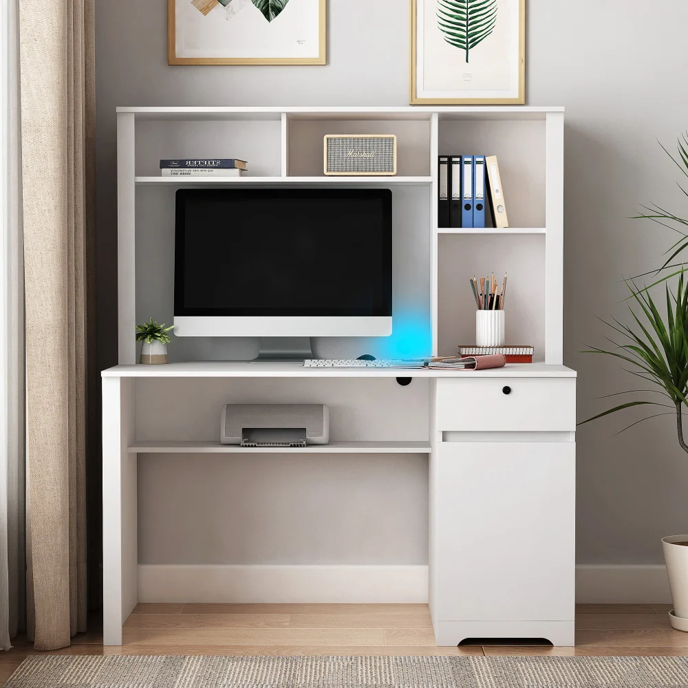 Computer Desk with Hutch & Bookshelf,Wood Executive Teens Student Writing Laptop Home Office with Drawers
Computer Desk with Hutch & Bookshelf,Wood Executive Teens Student Writing Laptop Home Office with Drawers