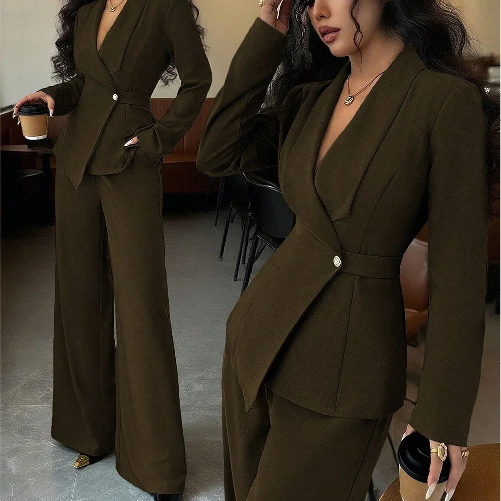 Elegant Office Lady Professional Suit Two Pieces Classic Shawl Lapel Single Button Outfit High Quality Women's Tailored Set
Elegant Office Lady Professional Suit Two Pieces Classic Shawl Lapel Single Button Outfit High Quality Women's Tailored Set