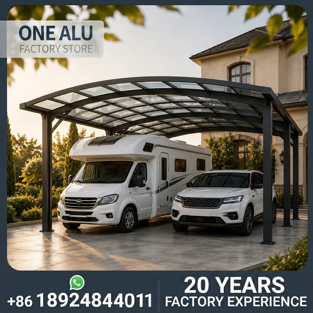 OneAlu Master Premium UV Protection Double Vehicle Shelter for Home Backyard Curved Aluminum Polycarbonate Carport
OneAlu Master Premium UV Protection Double Vehicle Shelter for Home Backyard Curved Aluminum Polycarbonate Carport