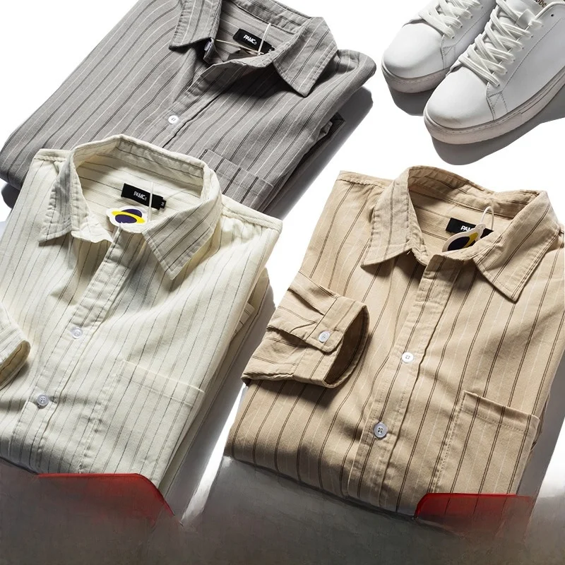 Trendy Men's Casual Striped Loose Shirt Spring New Style Simple Design Outerwear Fashionable Urban Style Long Sleeve Button up
Trendy Men's Casual Striped Loose Shirt Spring New Style Simple Design Outerwear Fashionable Urban Style Long Sleeve Button up