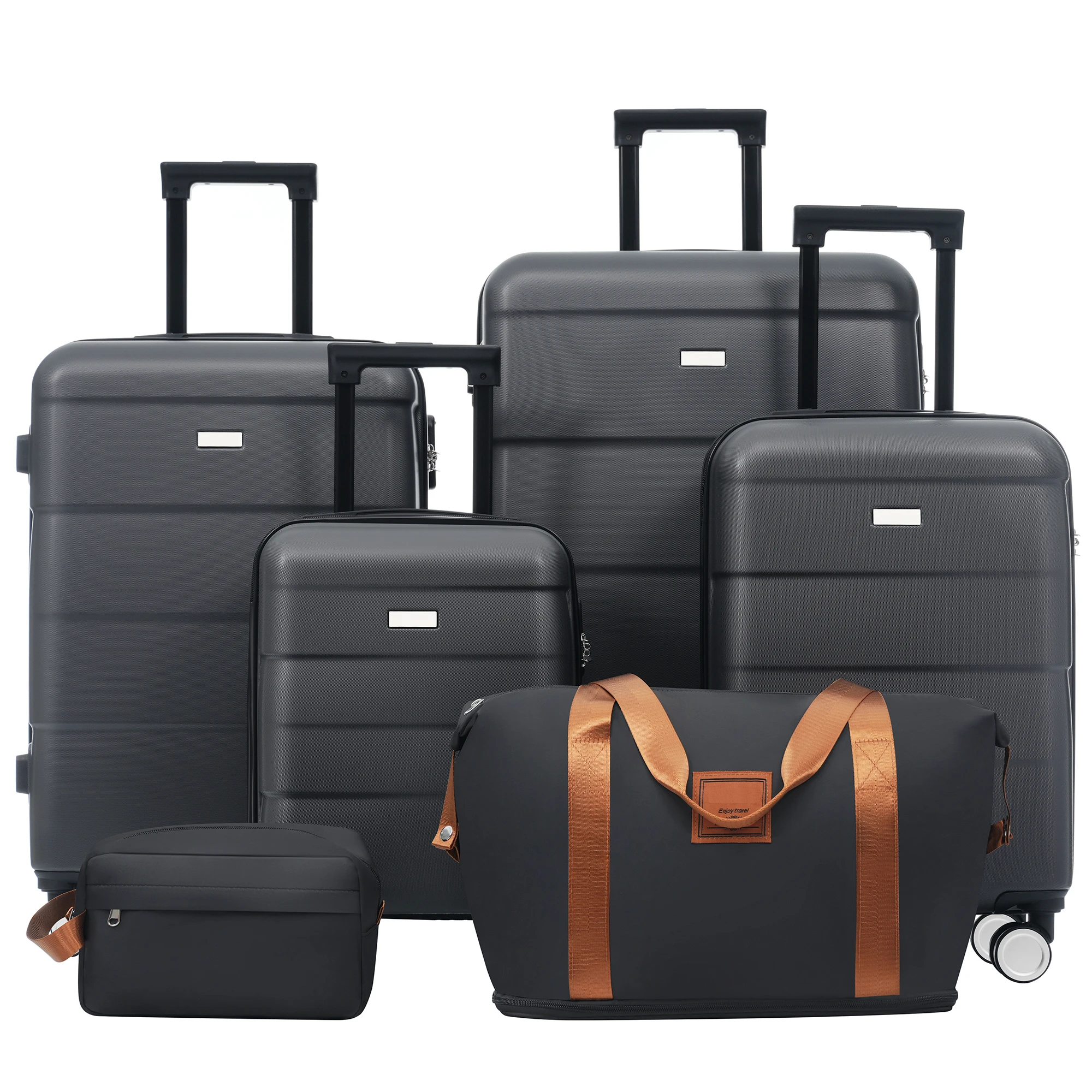 Hardshell Luggage Sets 6 Piece with 2 Bags,Carry on Suitcase with Handle Password Lock Double Spinner Wheels, Lightweight
Hardshell Luggage Sets 6 Piece with 2 Bags,Carry on Suitcase with Handle Password Lock Double Spinner Wheels, Lightweight