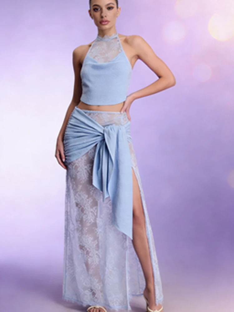 Lace Patchwork Crochet Maxi Skirt Set Women Sexy Bandage Pleated See Through Split Skirts Sets 2026 Lady Vacation Beach Outfit
Lace Patchwork Crochet Maxi Skirt Set Women Sexy Bandage Pleated See Through Split Skirts Sets 2026 Lady Vacation Beach Outfit