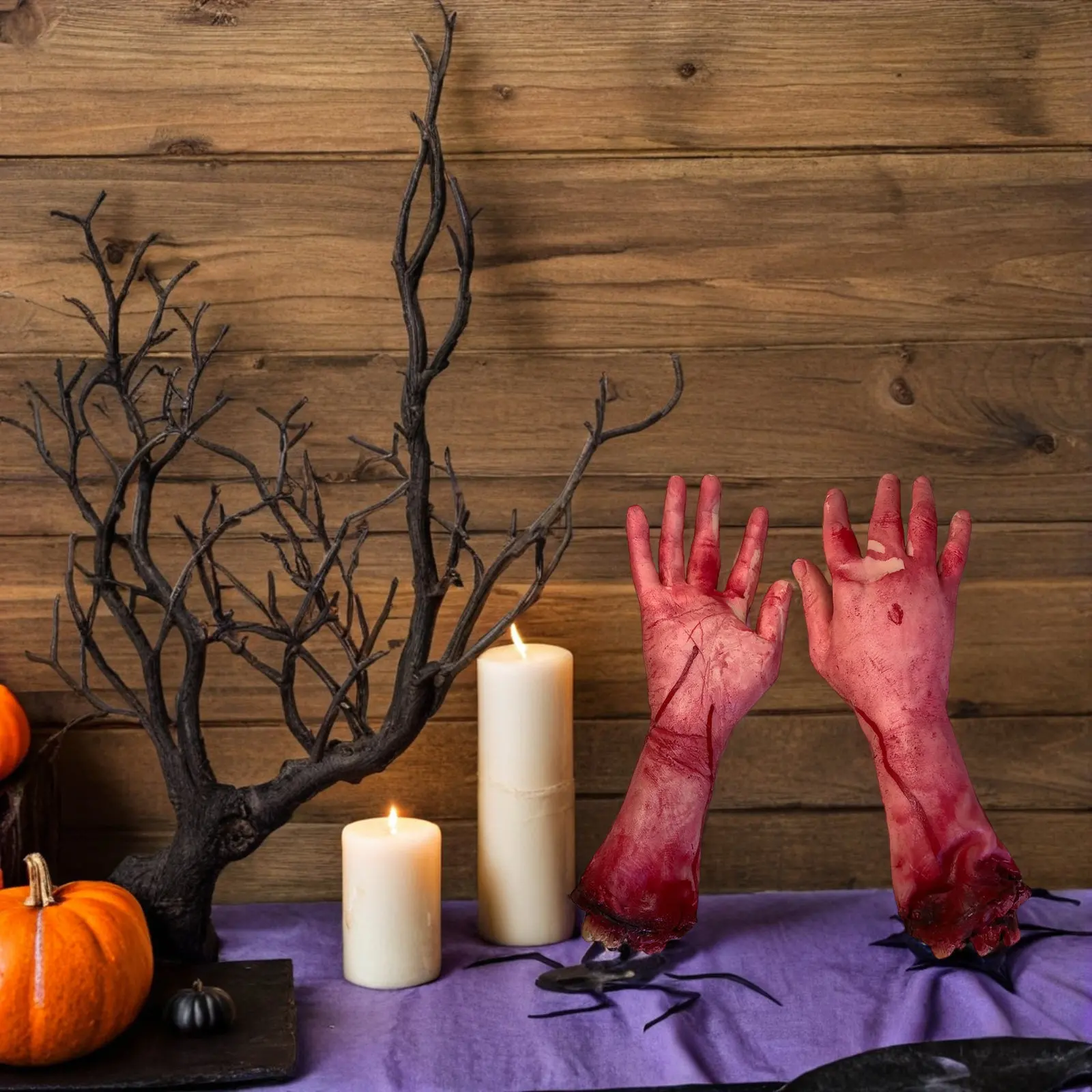 2Pcs Hyper-Realistic Rubber Severed Hand Halloween Prop Scary Party Decoration Fake Body Part for Prom Costume Blood Effect
2Pcs Hyper-Realistic Rubber Severed Hand Halloween Prop Scary Party Decoration Fake Body Part for Prom Costume Blood Effect