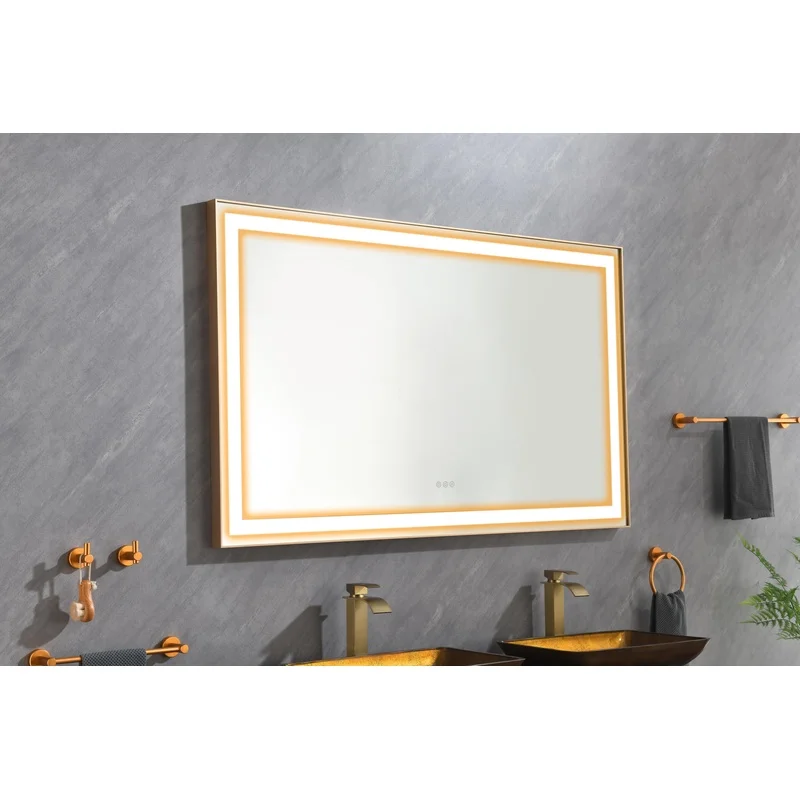 60x36 LED Bathroom Mirror with High Lumen Lighting and Anti-Fog Function, Separate Controls
60x36 LED Bathroom Mirror with High Lumen Lighting and Anti-Fog Function, Separate Controls