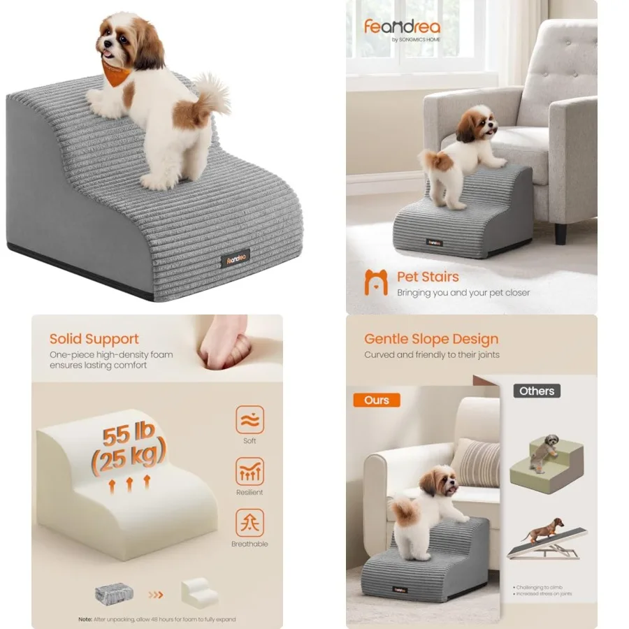Dog Stairs, Dog Steps for Bed, Sofa, Waterproof Pet Stairs with Anti-Slip Designs, Gentle Slope, Removable Washable Cover, Hand
Dog Stairs, Dog Steps for Bed, Sofa, Waterproof Pet Stairs with Anti-Slip Designs, Gentle Slope, Removable Washable Cover, Hand