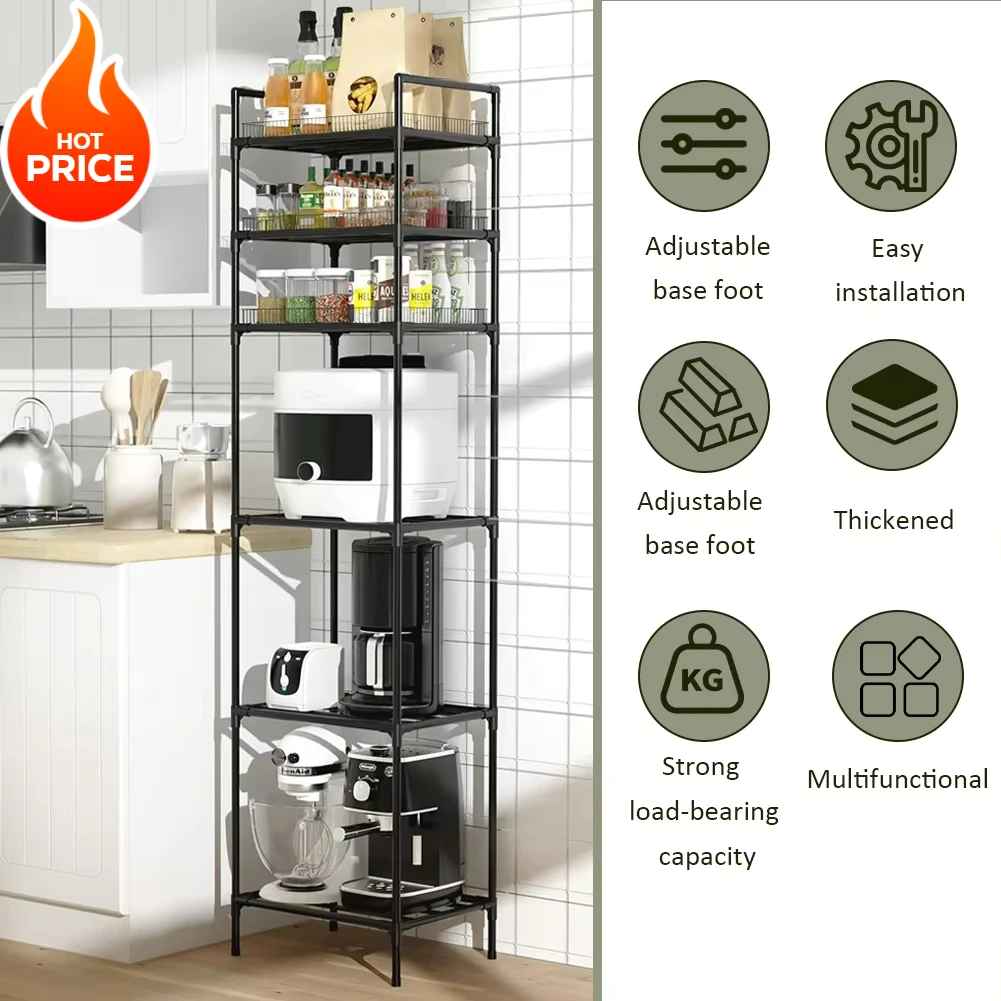 Microwave Storage Rack Multi-Layer Kitchen Shelf Floor-Standing Organizer Movable Household Trolley for Bathroom Pantry Closet
Microwave Storage Rack Multi-Layer Kitchen Shelf Floor-Standing Organizer Movable Household Trolley for Bathroom Pantry Closet