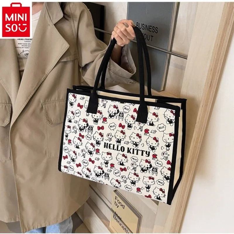 MINISO Sanrio Fashion Canvas Large Capacity Handheld Shopping Bag for Women's Cute Hello Kitty Printed One Shoulder Tote Bag
MINISO Sanrio Fashion Canvas Large Capacity Handheld Shopping Bag for Women's Cute Hello Kitty Printed One Shoulder Tote Bag