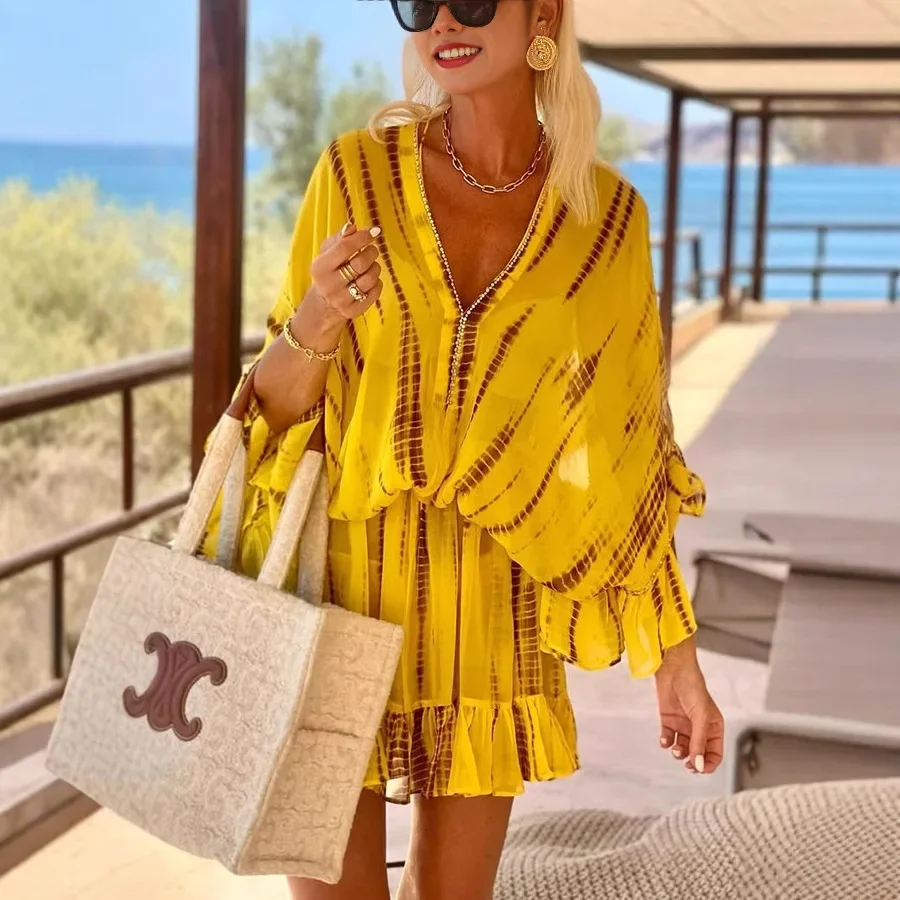 Summer Dress 2025 Summer V-neck Printed Bat Sleeve Loose Dress for Women Sexy Clothing Boho Dresses m
Summer Dress 2025 Summer V-neck Printed Bat Sleeve Loose Dress for Women Sexy Clothing Boho Dresses m
