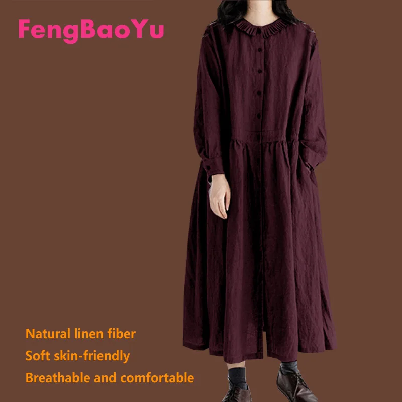 Fengbaoyu Linen Spring Summer Lady's Long-sleeved Dress Retro College of Literature Art Style Comfortable Women's Clothes 5XL
Fengbaoyu Linen Spring Summer Lady's Long-sleeved Dress Retro College of Literature Art Style Comfortable Women's Clothes 5XL