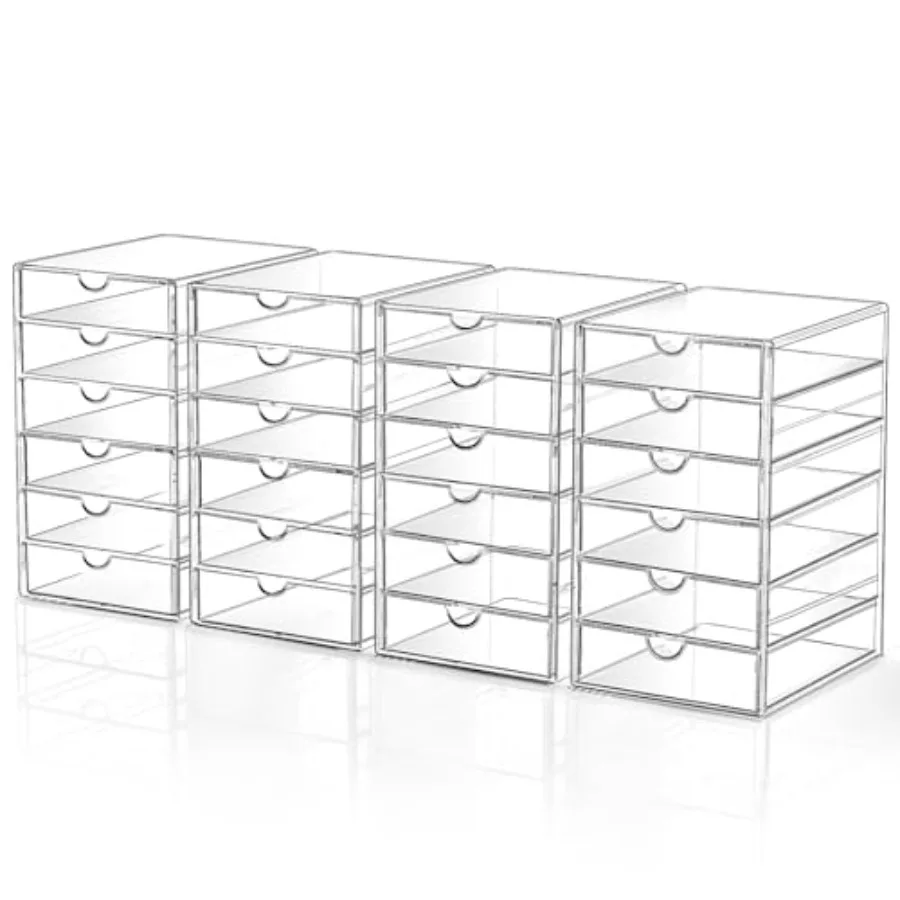 Acrylic Makeup Drawer Storage Organizer with 24 Drawers 4 Set Dustproof Desktop Organizer for Makeup Office Countertop Jewelry
Acrylic Makeup Drawer Storage Organizer with 24 Drawers 4 Set Dustproof Desktop Organizer for Makeup Office Countertop Jewelry