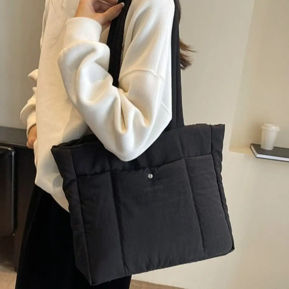 Solid Color Lady Laptop Handbags Large Capacity Fashion Puffer Shoulder Bag Soft Cotton Top Handle Women Cloud Tote Bag
Solid Color Lady Laptop Handbags Large Capacity Fashion Puffer Shoulder Bag Soft Cotton Top Handle Women Cloud Tote Bag