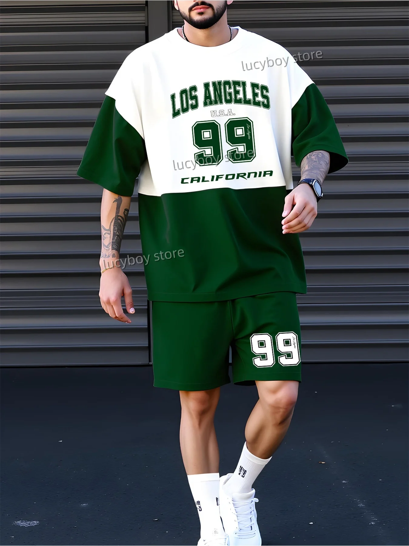 LOS ANGELES NO.99 Printed Men Sport T-shirt+shorts Suit Set Male basketballTracksuit Outfit Summer Oversized 2 Piece Set Clothes
LOS ANGELES NO.99 Printed Men Sport T-shirt+shorts Suit Set Male basketballTracksuit Outfit Summer Oversized 2 Piece Set Clothes