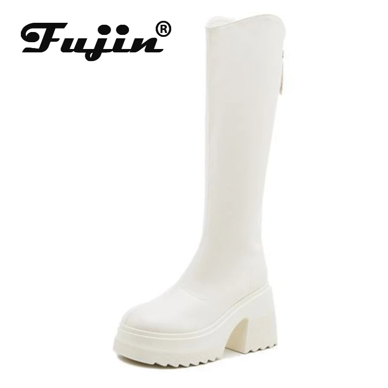 Fujin 10cm PU Microfiber Autumn Spring Ergonomic Mid Calf Knee High Booties Women High Top Chunky Heels Boots Fashion Shoes
Fujin 10cm PU Microfiber Autumn Spring Ergonomic Mid Calf Knee High Booties Women High Top Chunky Heels Boots Fashion Shoes