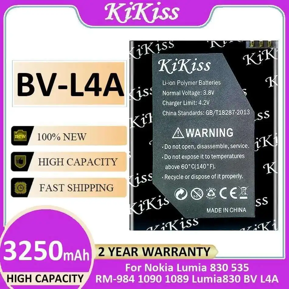 For Nokia Lumia 830 535 RM-984 1090 1089 Lumia830 BV L4A Mobile Phone Battery Reliable Replacement 3250Mah BV-L4A
For Nokia Lumia 830 535 RM-984 1090 1089 Lumia830 BV L4A Mobile Phone Battery Reliable Replacement 3250Mah BV-L4A