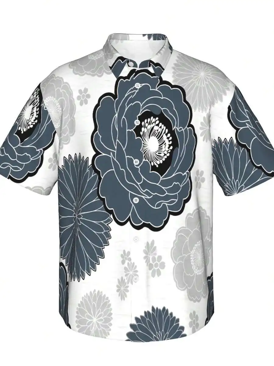 Mens Casual Hawaiian Shirt With 3D Floral Print Pattern Summer Short Sleeve
Mens Casual Hawaiian Shirt With 3D Floral Print Pattern Summer Short Sleeve