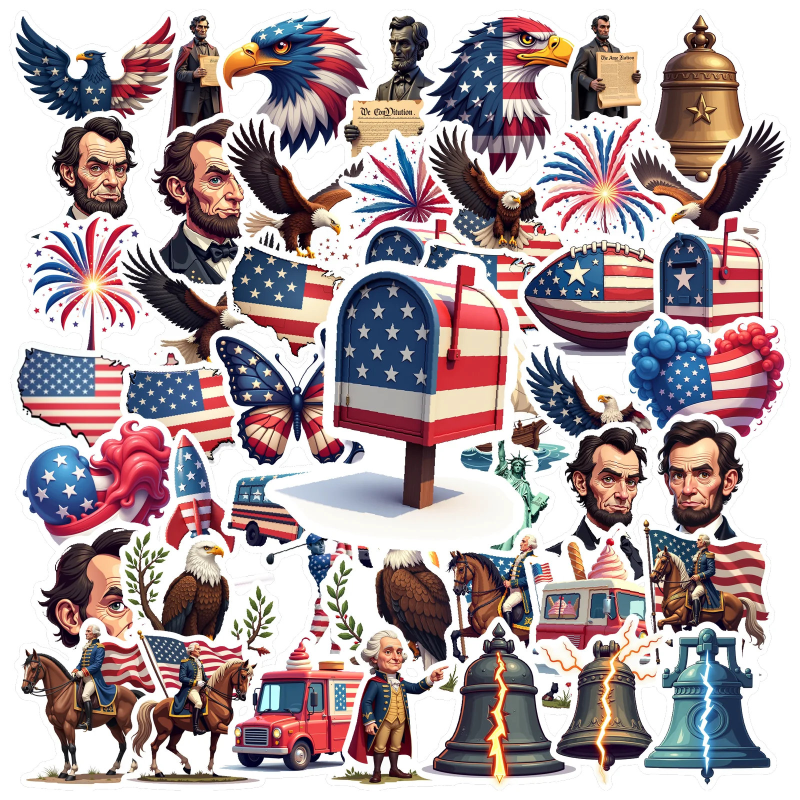 50pcs Decals Decorative Decorative Stickers Colorful American Flag Stickers Glossy Themed for Independence Day
50pcs Decals Decorative Decorative Stickers Colorful American Flag Stickers Glossy Themed for Independence Day