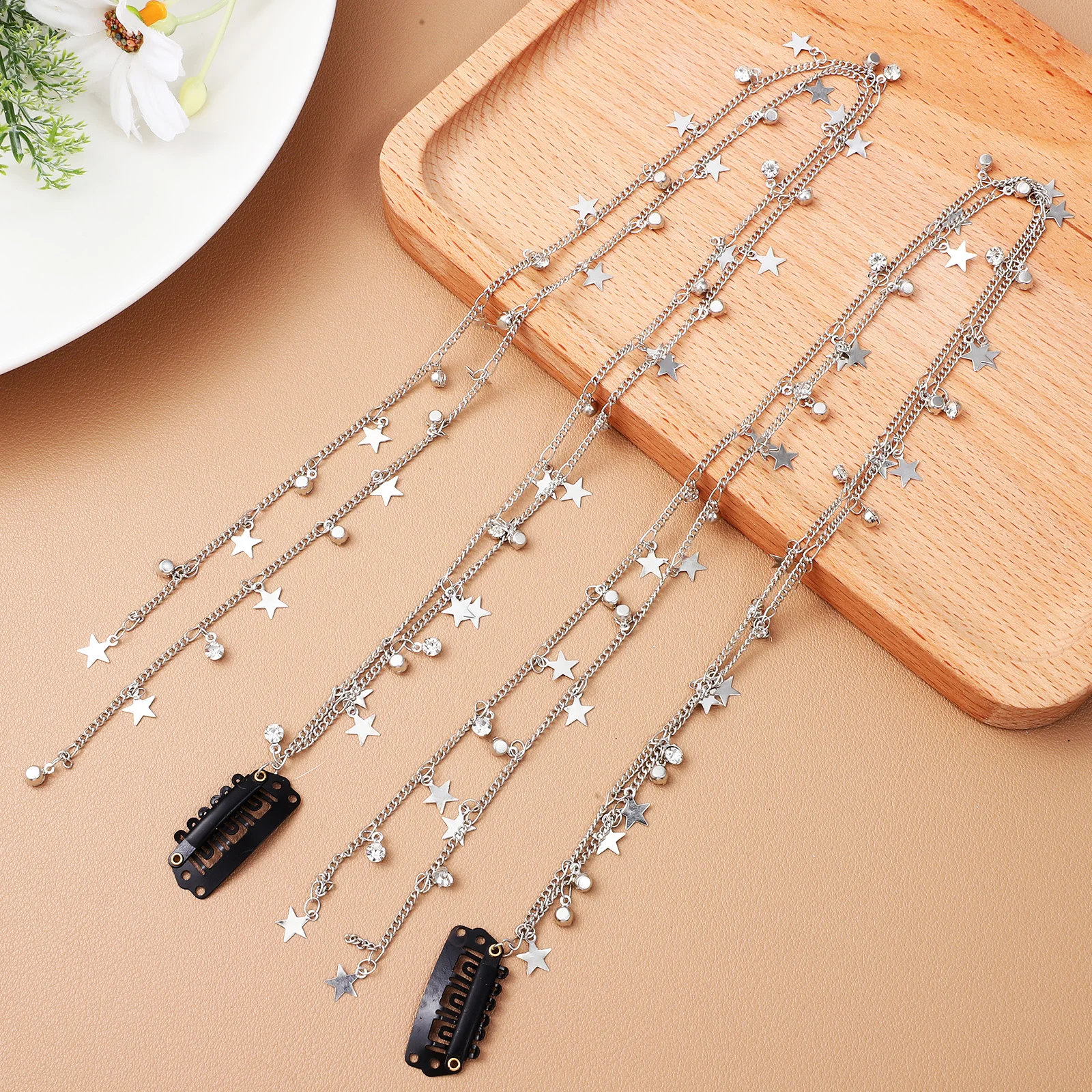 2pcs Star Chains Accessories Fashionable Long Lifespan Tassel Jewelry Women Hair Braids Clasps Elegant Design Hair Extensions
2pcs Star Chains Accessories Fashionable Long Lifespan Tassel Jewelry Women Hair Braids Clasps Elegant Design Hair Extensions