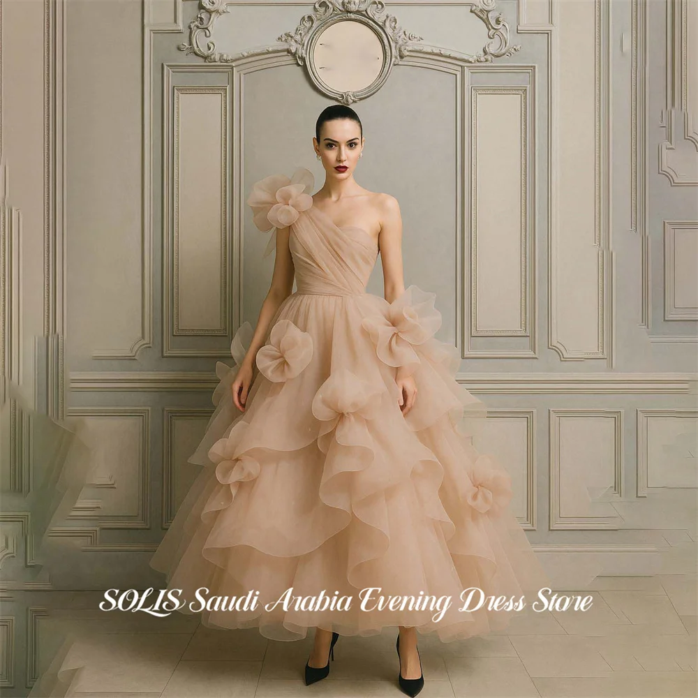 SOLIS Champagne Prom Dress One Shoulder Celebrity Dresses with 3D Floral Women's Evening Dress for Gala Layered Tulle Customized
SOLIS Champagne Prom Dress One Shoulder Celebrity Dresses with 3D Floral Women's Evening Dress for Gala Layered Tulle Customized