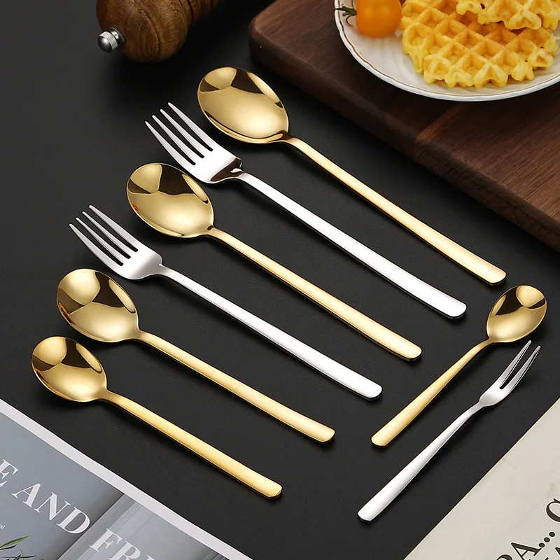 304 Stainless Steel Korean Spoon Fork Long Handle Salad Dessert Coffee Mixing Spoon Home Tableware
304 Stainless Steel Korean Spoon Fork Long Handle Salad Dessert Coffee Mixing Spoon Home Tableware