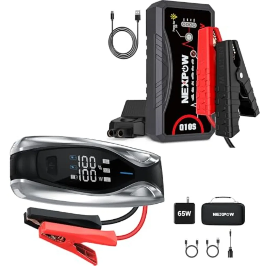 Portable jump starter for automotive use lithium-ion battery black 3000A peak current with compact design and safety protection
Portable jump starter for automotive use lithium-ion battery black 3000A peak current with compact design and safety protection