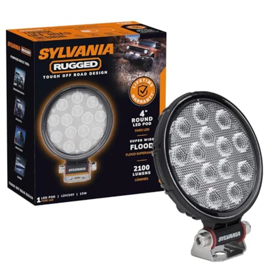 - Rugged 4 Inch Round LED Light Pod - Lifetime Limited Warranty - Floodlight 2100 Raw Lumens - Off Road Driving Work Light - Fo
- Rugged 4 Inch Round LED Light Pod - Lifetime Limited Warranty - Floodlight 2100 Raw Lumens - Off Road Driving Work Light - Fo