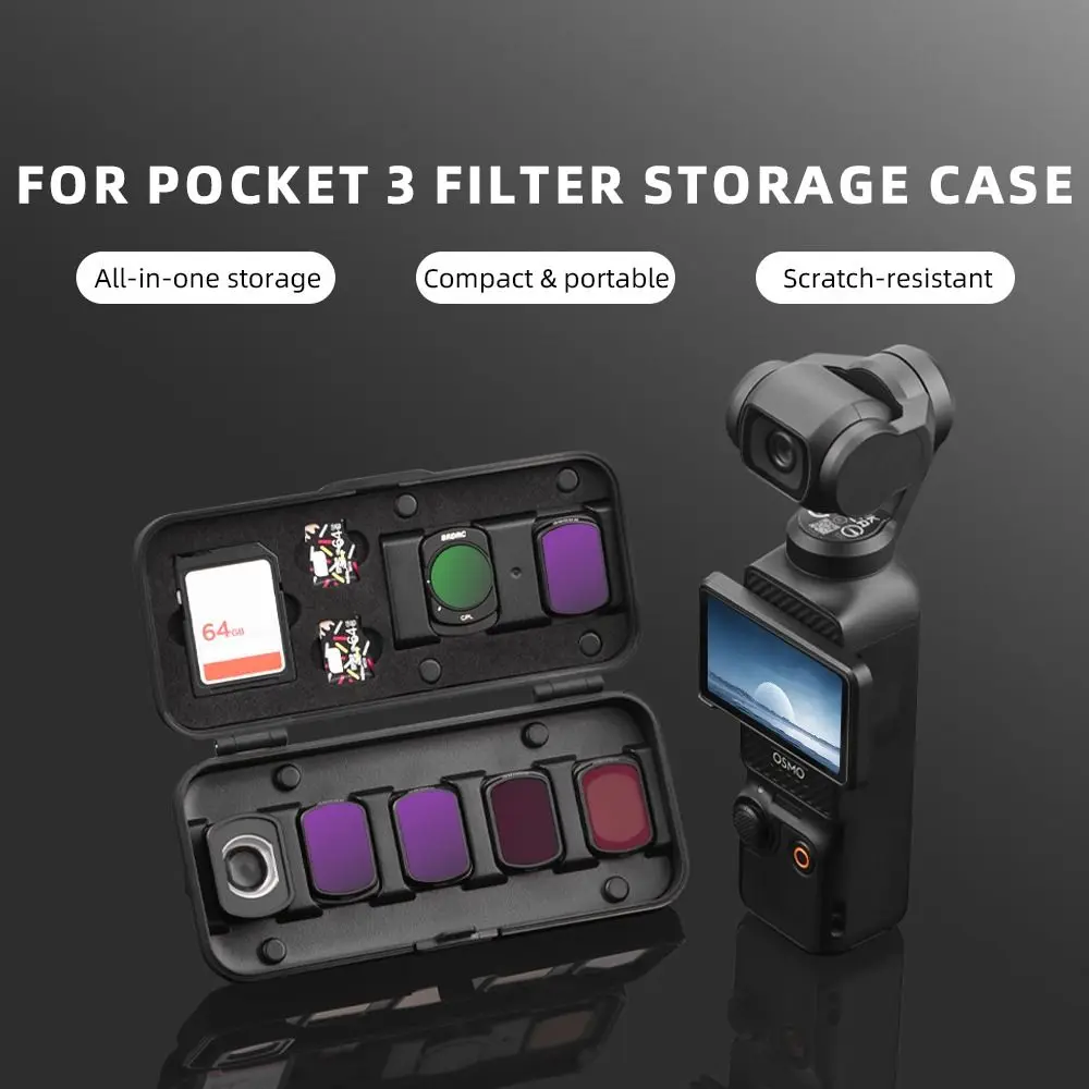 Protective Lens Filters Storage Box Portable Anti-scratch Filters Carrying Case Mini Dustproof for DJI Osmo Pocket 3
Protective Lens Filters Storage Box Portable Anti-scratch Filters Carrying Case Mini Dustproof for DJI Osmo Pocket 3