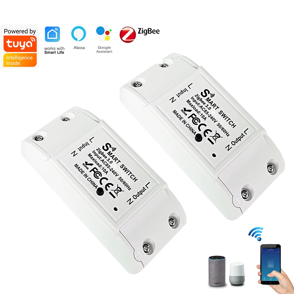 Tuya ZigBee 10A Smart Switch Breaker Timer LED Light Wireless Controller Smart Home Automation Relay Module Support Alexa Google
Tuya ZigBee 10A Smart Switch Breaker Timer LED Light Wireless Controller Smart Home Automation Relay Module Support Alexa Google