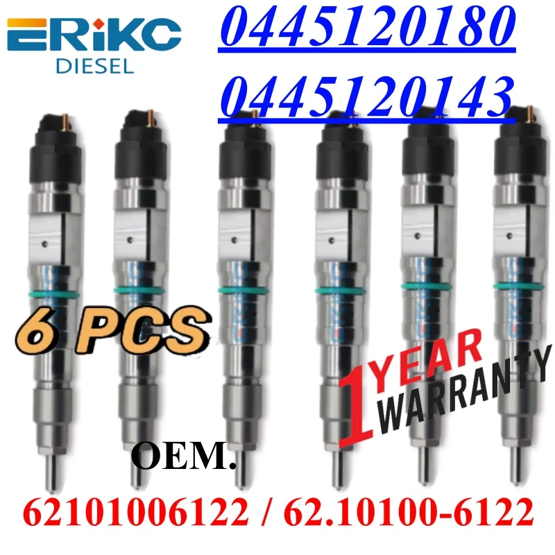 6PC 0445120180 0445120143 Diesel Injector 62101006122 Fits for Navistart 13.0L G13 HPCR 0 445 120 180
6PC 0445120180 0445120143 Diesel Injector 62101006122 Fits for Navistart 13.0L G13 HPCR 0 445 120 180